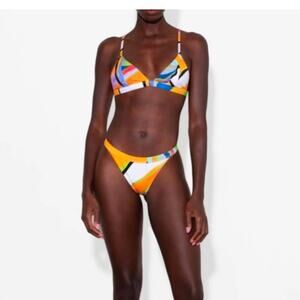 NWT Mara Hoffman Alegasia abstract print bikini set Astrid top Lenni Bottoms XL